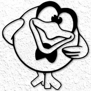 Holzkohle carlin Ballontoon Mauer Kunst bereitwillig Dekor Vogel wütende Vögel Karikatur Serie Russisch Smeshariki niedrig poly Zuhause Haus 2d Vogelbeobachter 3d print model - Mito3D
