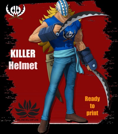 killer helmet - one piece cosplay costume luffy toy 3d print model - Mito3D