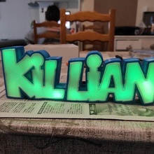 killian illuminated sign lighting 3d print model - Mito3D