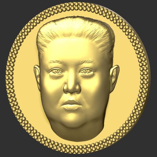 Kim jong Medaillon Anhänger 3d Drucken bereit stl obj Schmuck xi jinping China Korea Asien Donald Trumpf Clinton Präsident Politiker Putin Linderung 3D print model - Mito3D