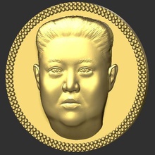 Kim jong médaillon pendentif 3d impression prêt stl obj bijoux xi jinping Chine Corée Asie Donald atout Clinton Président politicien Poutine soulagement 3d print model - Mito3D