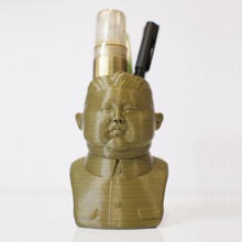 kim jong un pen cup art il busto statua titolare collo di grasso divertente 3d print model - Mito3D