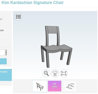 Kim kardashian firma silla aprobado ingresar Oeste herramientas contenedores caja organización almacenamiento 3d print model - Mito3D