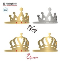 king - queen ring gold jewelry medal love 3d print model - Mito3D