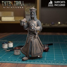 king arthur - pre-supported game dnd minature minis mini dungeons dragons 32mm tytantroll miniatures patreon bust 3d print model - Mito3D