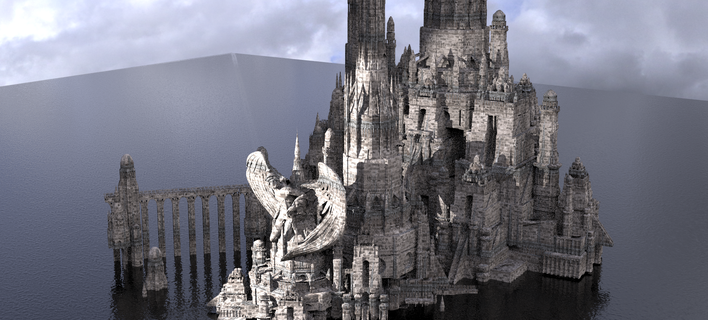king arthurs camelot kit bash 2 city castle cathedral complex ancient picoftheday trending monument history middle architectural kitbash fantasy tower church building bloodbourne game street 3d print model - Mito3D