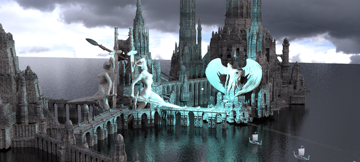 kral arthurs kutsal camelot takım bash Genişletilmiş 4 mimari tapınak şakak mabet kalıntılar oyun Kent bina sömürge fantezi çöl İran Mısırlı Atlantis lemurya Yunanistan su kemeri savaş tanrısı Kitbash sokak 3d print model - Mito3D
