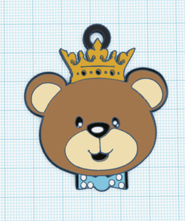 king bear keychain 3d print model - Mito3D
