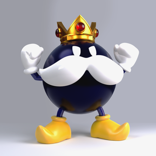 kral bob bomb Mario bomba omb film video oyunu oyun patron eğlence şekil nintendo Luigi Kardeşler kardeşler benzin pompası eşek şeftali 3d print model - Mito3D