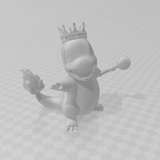 king charmander pokemon go anime character 3D print model - Mito3D