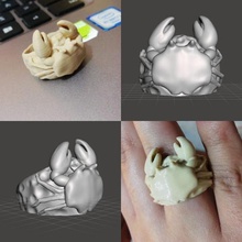 cangrejo rey de anillo la joyería anycubic3d 3d print model - Mito3D