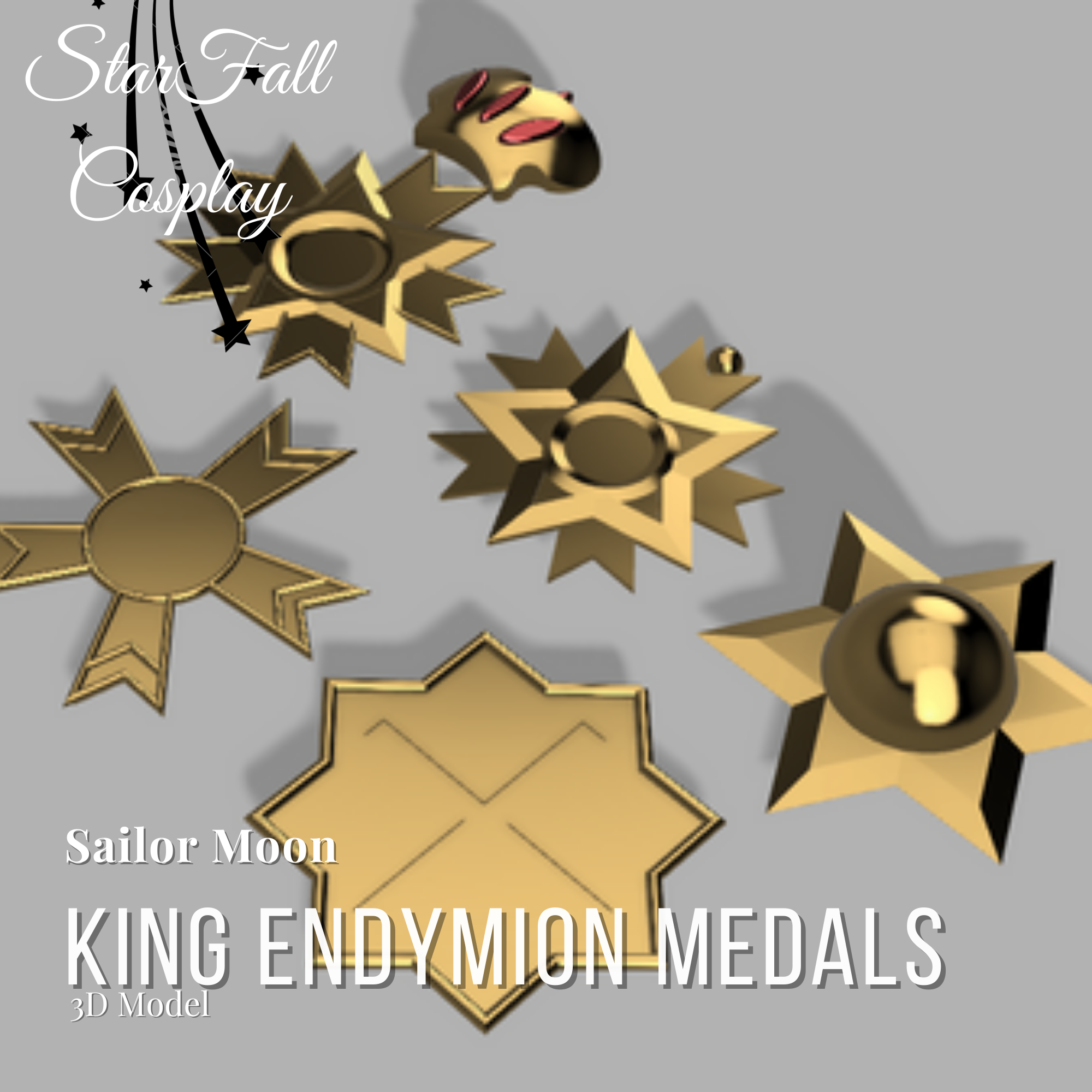 king endymion medals sailor moon tuxedo mask cosplay 3D print model - Mito3D