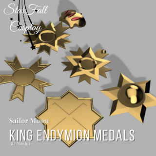 king endymion medals sailor moon tuxedo mask cosplay sailor moon cosplay medals king endymion  3d print model - Mito3D