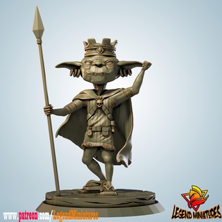 king goblin 35mm sclupt war character devil miniatures art free sad design 3d toy low poly h ght 3d print model - Mito3D