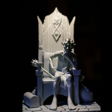 king goblin art medieval fantasy gobelin gnome creature emperor jarl chief throne chain epic cool model 3d print model - Mito3D