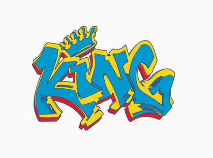king graf tags graffiti fun cool letter best ludo cult art divert toy animal pop object 3d print model - Mito3D