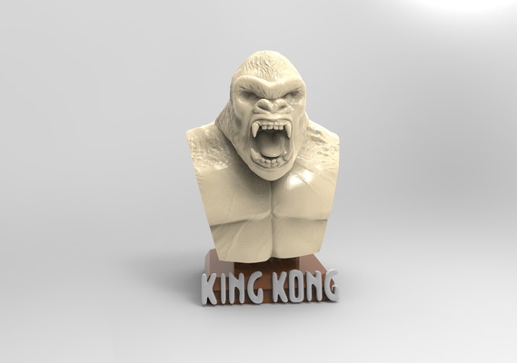 king kong bust art movie gorilla 3d print model - Mito3D