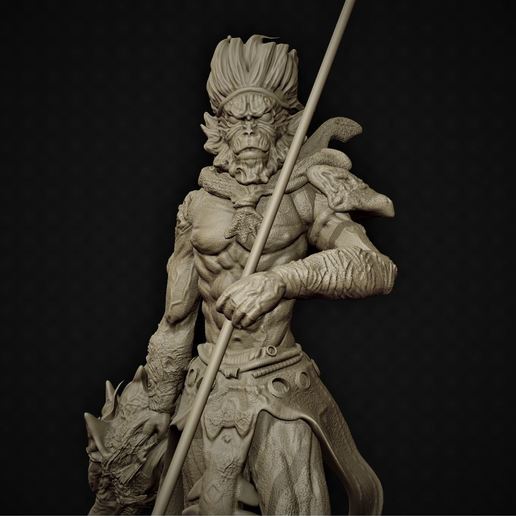 König monkey wukong Kunst lauwarm ist 3d die Modellierung Skulptur stl fanart statue Sammlungen 3D print model - Mito3D