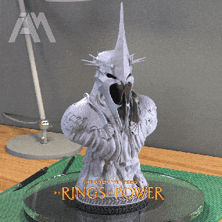 kral Nazgul büst büyücü lotr Kral yüzükler güç 3d print model - Mito3D