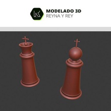 king queen art games 3d print model - Mito3D
