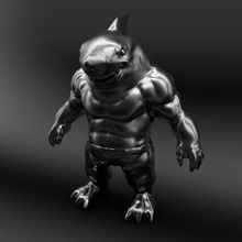 re squalo arte tiburon rey giocattolo d'arte bambino 3d print model - Mito3D