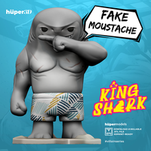Roi requin nanue suicide équipe faux moustache version art jouet dc 3d print model - Mito3D
