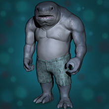 re squalo mostro dc suicidio squadra modello cacciatore persona carattere 3d print model - Mito3D