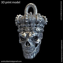 le roi crâne de la couronne vol1 pendentif bijoux 3d print model - Mito3D