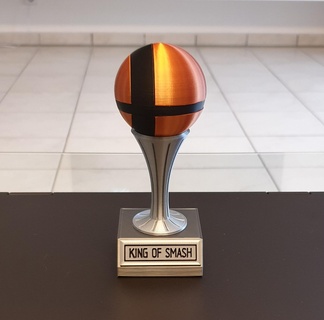 Rey aplastar trofeo Arte decoración taza trofia súper hermanos torneo juego 3d print model - Mito3D