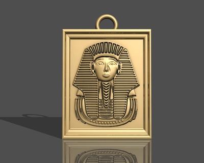 king tutankhamun ancient egypt pendant jewelry silver 3dprinting pharaonic intarsia 3dsmax jewel printable necklaces casting inscriptions stl pendants anubis 3d print model - Mito3D