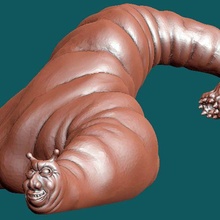 rei Minhoca jogos 28mm frpg larva monstro animais 3d print model - Mito3D
