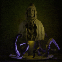 rei amarelo a arte figura horror assustador do busto lovecraft 3d print model - Mito3D