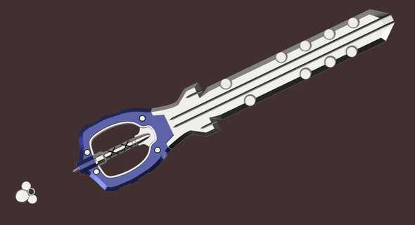 Königreich Herzen 3 Riku mutiges Herz Schlüsselblatt 3d Modell drucken Schwert Schlüssel Cosplay Stütze Quadrat enix Walzer Disney DIY Videospiele 3d print model - Mito3D