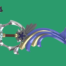 reino corações iii tiroteio Estrela espada cosplay jogos 3d print model - Mito3D