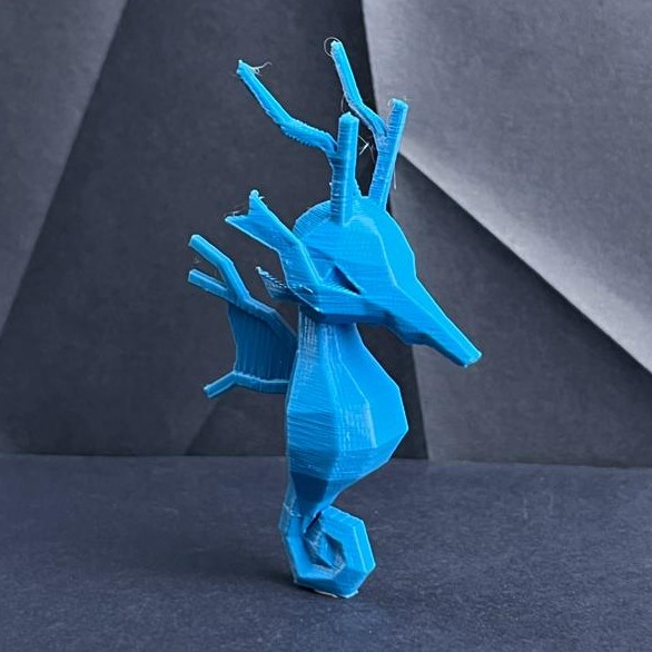 kingdra niedrig poly Pokémon low Lowpoly facettiert gen 2 ii Generation Zahl pok mon 3D print model - Mito3D