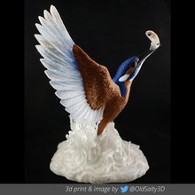 kingfisher mmu três versões a arte sidnaique vida selvagem multimaterial mk3 prusa paleta mmu2s pássaro 3d print model - Mito3D
