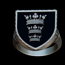 kings arthur coat arms ring jewelry jewellery bookmark royal silver gold 3d print model - Mito3D