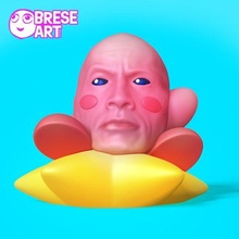 kirbo arte Kirby nintendo roccia amiibo figura gioco 3d print model - Mito3D
