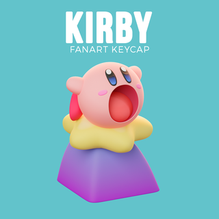 Kirby keycap Stampa gadget tastiera keycaps tastiere miniature miniatura pittura carina nintendo rosa 3d print model - Mito3D