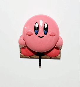 Kirby mur clé titulaire soutien nintendo Gameboy impression endroit facile décoration art 3d mignonne cura prusa fdm trancheuse 3d print model - Mito3D