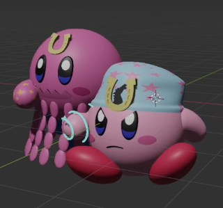 Kirby as Johnny arte jojo jjba zanna atto anime joestar bizzarro avventura 3d print model - Mito3D