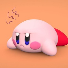 Kirby entediado 3d print model - Mito3D