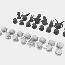 kirby chess set game nintendo 3d print model - Mito3D