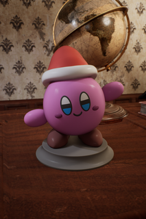 kirby christmas figurine - santa simple Game game super mario nintendo gaming character tabletop action figure pen and paper toys 3d print model - Mito3D