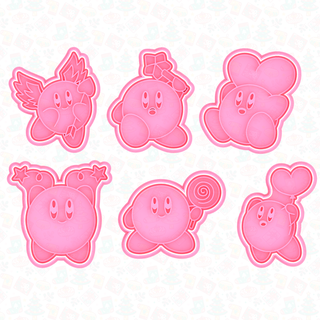 Kirby biscuit coupeur ensemble 6 Accueil maison timbre biscuits coupeurs dessin animé film 3d print model - Mito3D