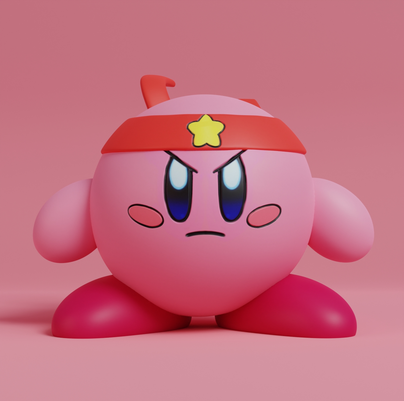 Kirby combatiente nintendo pokemon 3d Arte juguete impresión perro juego resina decoración escultura Navidad reno Papa Noel claus snow fiesta 3D print model - Mito3D