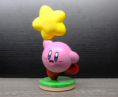 Kirby figura luce arte lampada giocattolo Basso poli rosa amiibo stella decorativo fan 3d print model - Mito3D