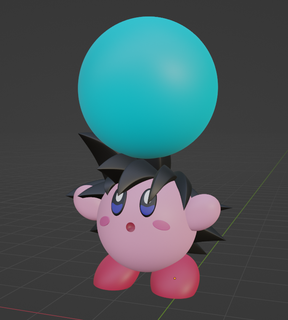 Kirby goku continuar pelota z súper anime figura 3d print model - Mito3D