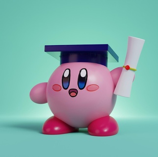 Kirby graduación gratis respeto Pascua Resurrección reciclaje reciclado pokemon figura nintendo 3d print model - Mito3D