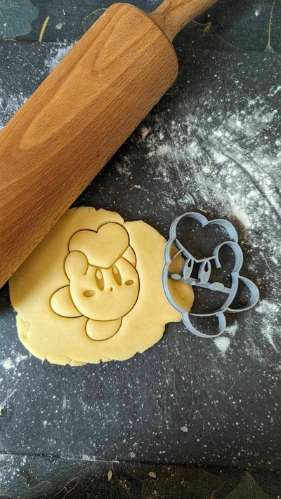 kirby heart cookie cutter emportepiece biscuits cookiecutter cute kawaii mignon 3d print model - Mito3D